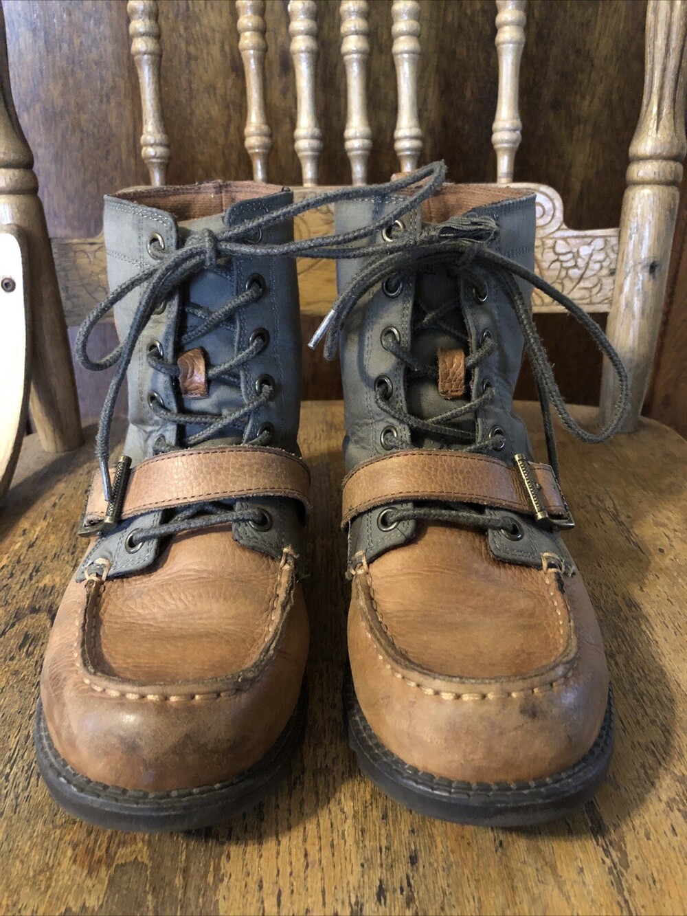 Vintage Polo Ralph Lauren Boots Brown Leather Boys Size 4